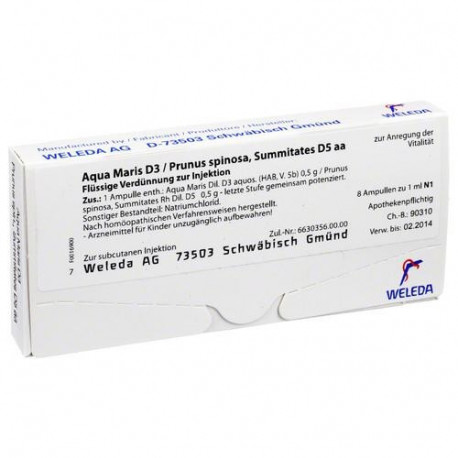 Aqua Maris D3 / Prunus Spinosa Weleda 8 Fiale Da 1ml