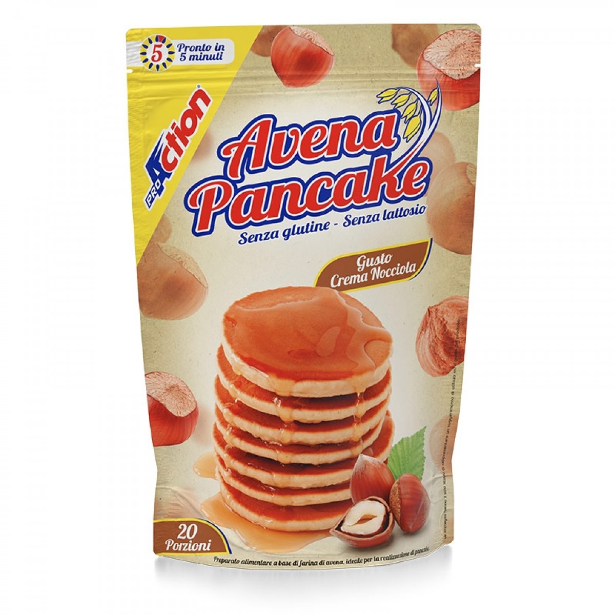 Image of Avena Pancake Crema Nocciola ProAction 20 Porzioni