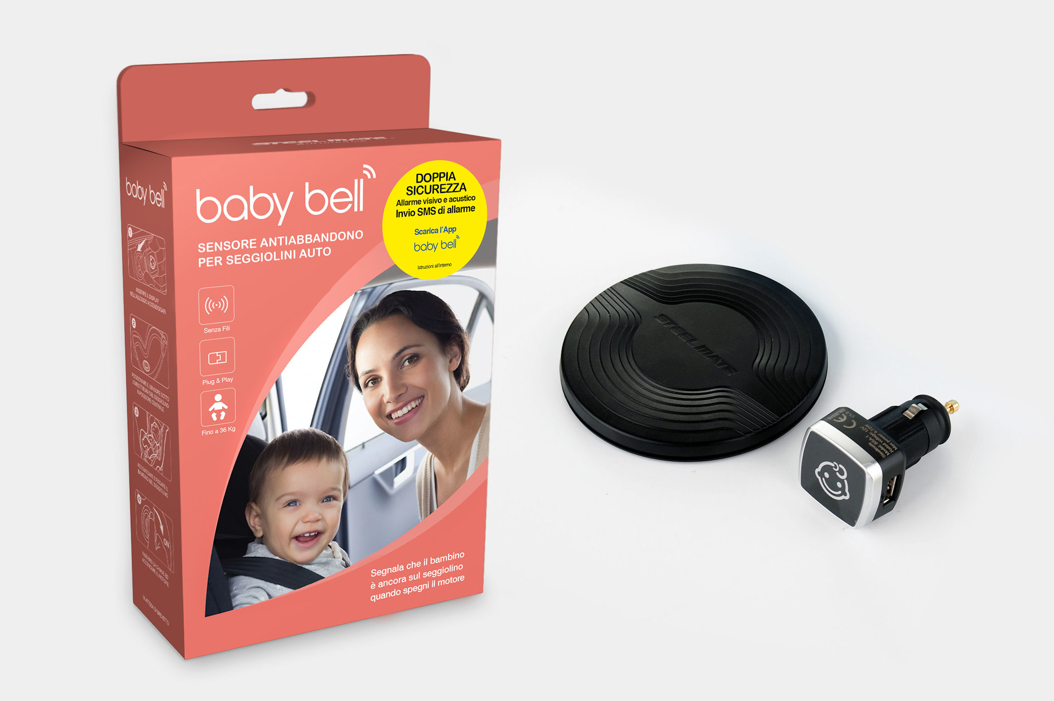Image of Baby Bell Sensore Antiabbandono Italbell Per Seggiolini Auto 1 Dispositivo