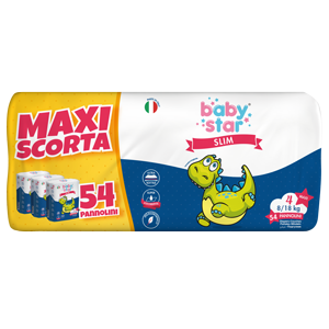 Image of BabyStar Slim Taglia 4 (8-18Kg) Maxiscorta 54 Pannolini