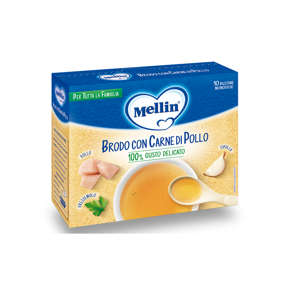 Image of Brodo Con Carne Di Pollo Mellin 10 Bustine Monodose033