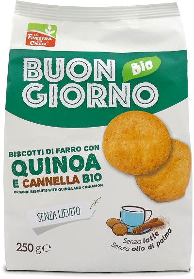 

Buongiorno Bio Biscotti Di Farro Con Quinoa E Cannella Bio La Finestra Sul Cielo 250g