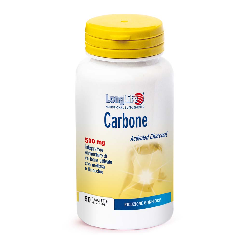 Image of Carbone Attivato 500mg LongLife 80 Tavolette Divisibili033