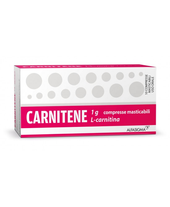 Carnitene 1g L-Carnitina Alfasigma 10 Compresse Masticabili