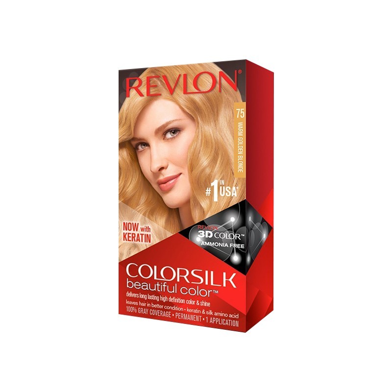 Image of COLORSILK(R) Beautiful Color™ 3D N.75 Biondo Dorato Caldo REVLON 1 Tinta