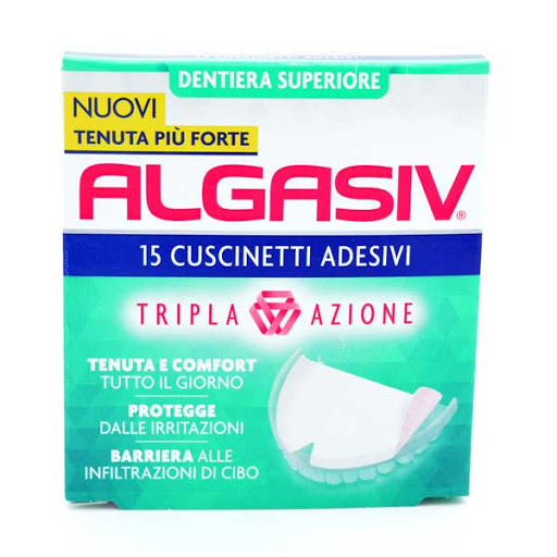 Image of Dentiera Superiore Tripla Azione Algasiv(R) 15 Cuscinetti Adesivi033