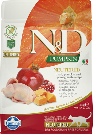 Image of Natural & Delicious Grain Free Neuterosso Adult con Quaglia, Zucca e Melograno - 300GR033