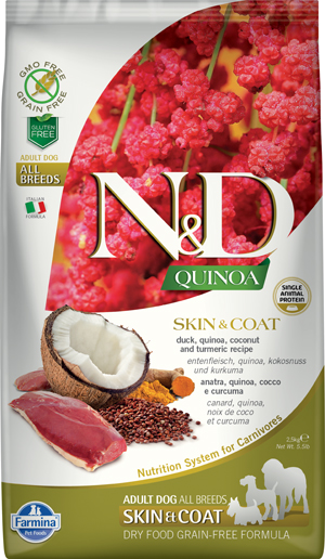 Image of Natural & Delicious All Breed Quinoa Skin & Coat Anatra Grain Free - 2,50KG