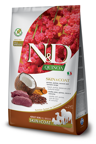 Natural & Delicious All Breed Quinoa Skin & Coat Quaglia Grain Free - 2,50KG