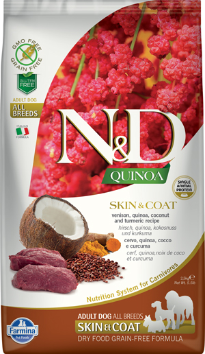 Image of Natural & Delicious All Breed Quinoa Skin & Coat Cervo Grain Free - 2,50KG