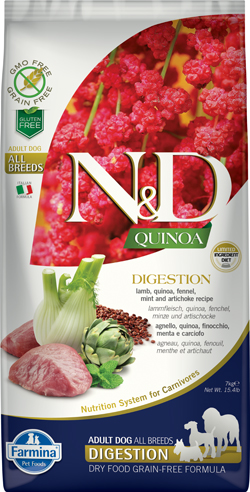Image of Natural & Delicious All Breed Quinoa Digestion Agnello Grain Free - 7KG
