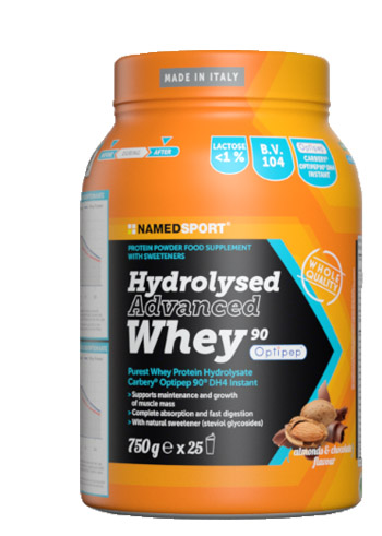 Image of Named Sport Hydrolysed Advanced Whey90 Optipep Integratore Alimentare Gusto Cioccolato E Mandorla 750g033