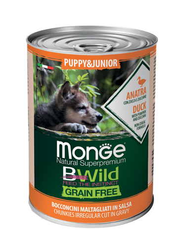 Image of BWild Grain Free Puppy & Junior All Breeds con Anatra, Zucca e Zucchine - 400GR