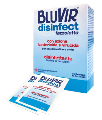 

BluVir Disinfect Battericida E Virucida 10 Fazzoletti Disinfettanti