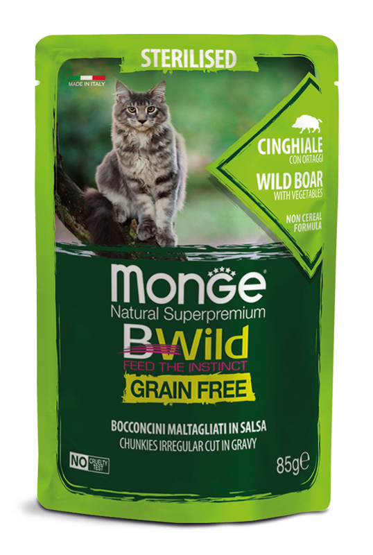 Image of BWild Grain Free Bocconcini maltagliati in salsa Cinghiale con Ortaggi - Sterilised - 85GR033