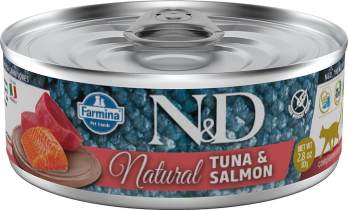 Image of Natural & Delicious Natural Tonno & Salmone - 80GR