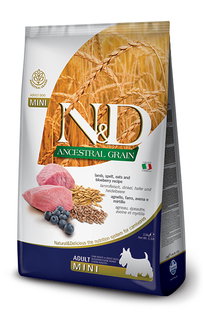 Natural & Delicious Ancestral Grain Adult Mini con Agnello e Mirtillo - 800GR