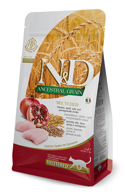Natural & Delicious Ancestral Grain Neutered Adult con Pollo e Melograno - 1,50KG