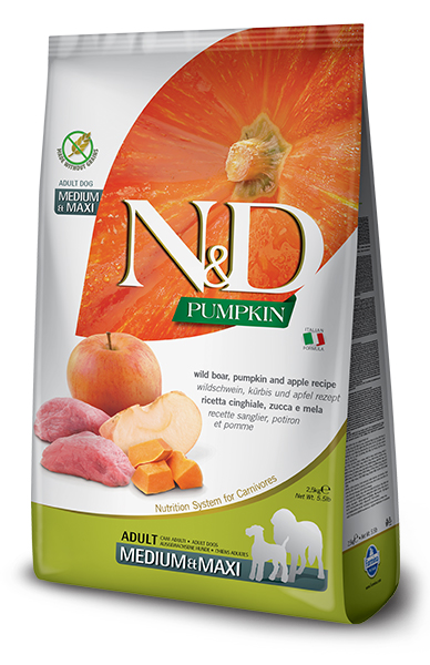 Image of Natural & Delicious Pumpkin Grain Free Adult Medium & Maxi con Cinghiale, Zucca e Mela - 2,50KG