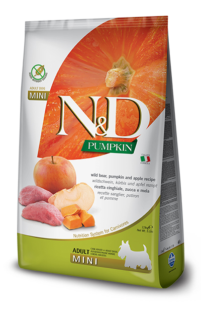 Image of Natural & Delicious Pumpkin Grain Free Adult Mini con Cinghiale, Zucca e Mela - 7KG