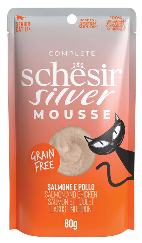 Image of Silver Senior Cat Salmone e Pollo Mousse - 80GR