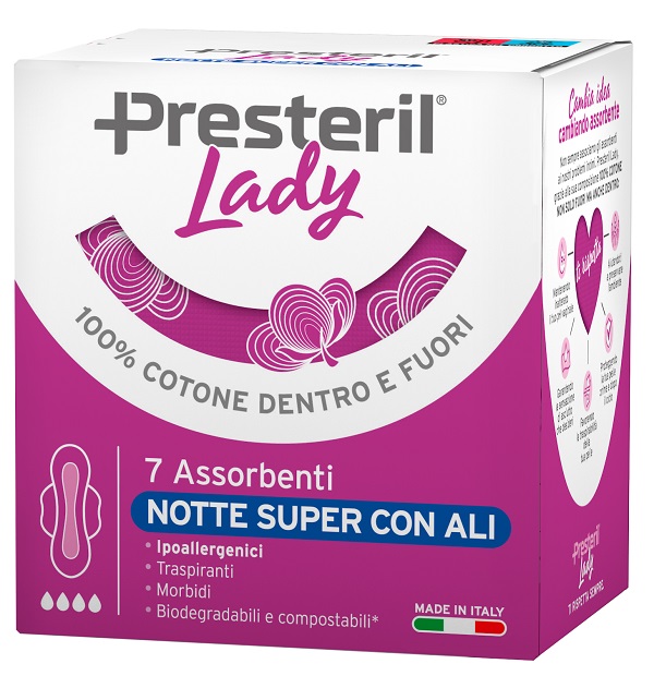 Image of Assorbenti Notte Super con Ali Lady Presteril 7 Pezzi033