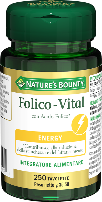 Nature's Bounty Folico-Vital Integratore di Acido Folico 250 Tavolette