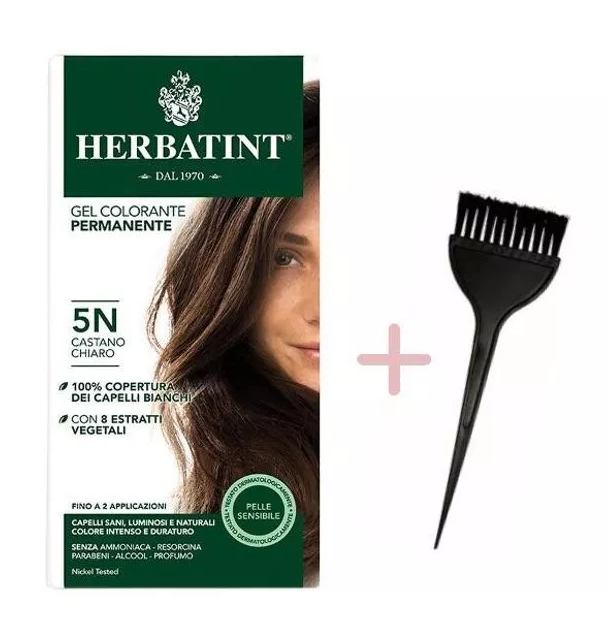 Image of Gel Colorante Permanente 5N Castano Chiaro Herbatint 150ml Con Pennello033