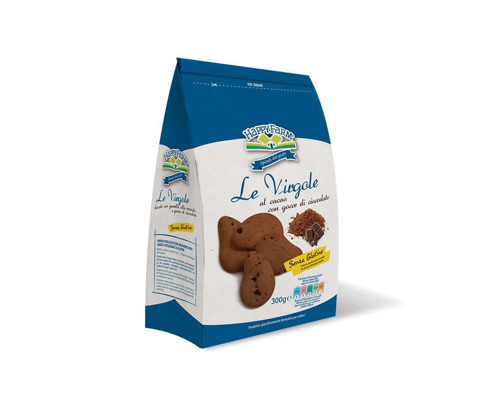 

Le Virgole Al Cacao Con Gocce Di Cioccolato Happy Farm 300g