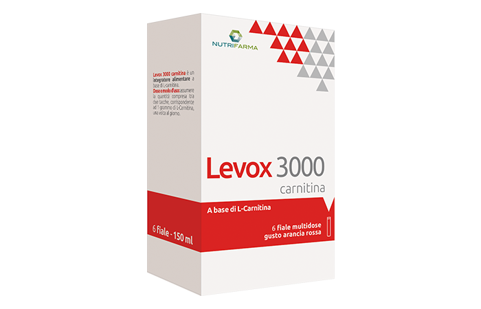 Image of Levox 3000 Carnitina NutriFarma by Aqua Viva 6 Fiale Arancia Rossa033