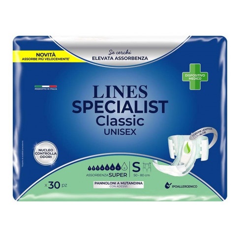 

Lines Specialist Classic Super Taglia S 30 Pannoloni A Mutandina