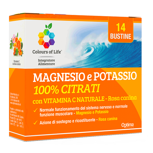 

Magnesio e Potassio Vitamina C Colours Of Life Optima 14 Bustine