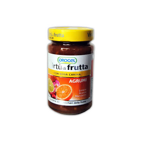 

Marmellata Virtù di Frutta Con Rosa Canina E Agrumi OROGEL 260g