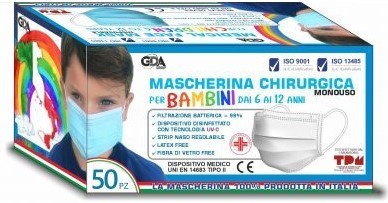 Image of Mascherina Chirurgica Bambini Gda 50 Pezzi