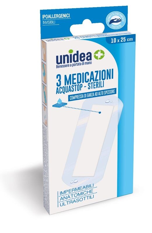 

MEDICAZIONI ACQUASTOP STERILI unidea 10x25cm 3 Medicazioni