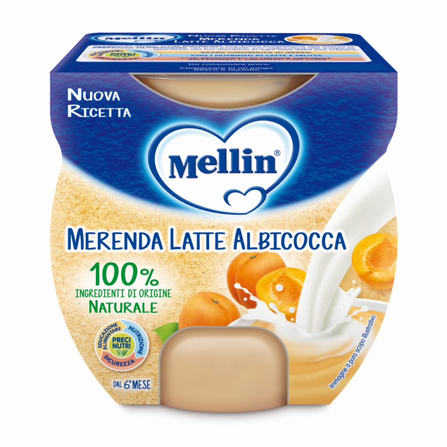 Image of Merenda Latte Albicocca Mellin 2x100g033