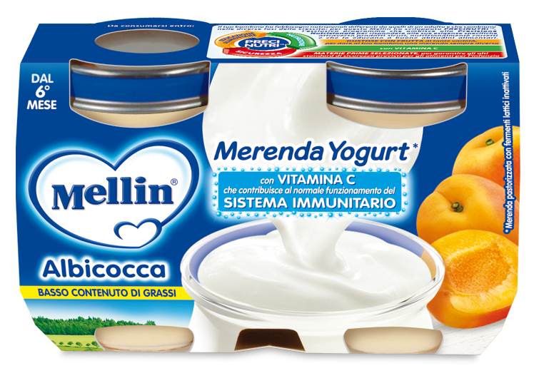 

Merenda Yogurt Albicocca Mellin 2x120g