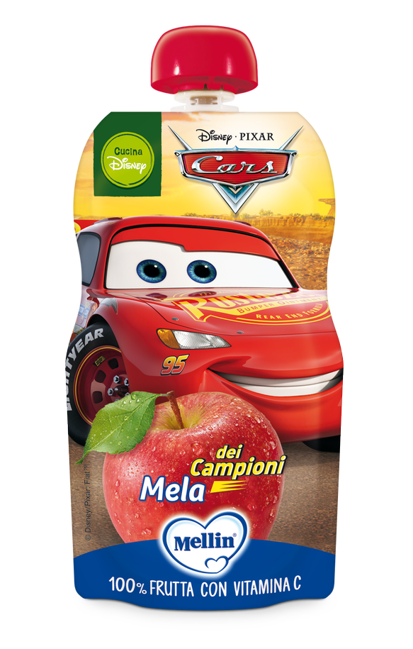 Image of Merenda Disney Saetta McQueen Mela Con Vitamina C Mellin 110g