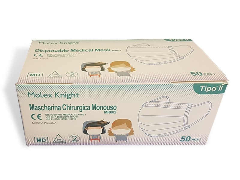 Image of Molex Knight MK002 Misura Piccola 50 Mascherine Chirurgiche Monouso