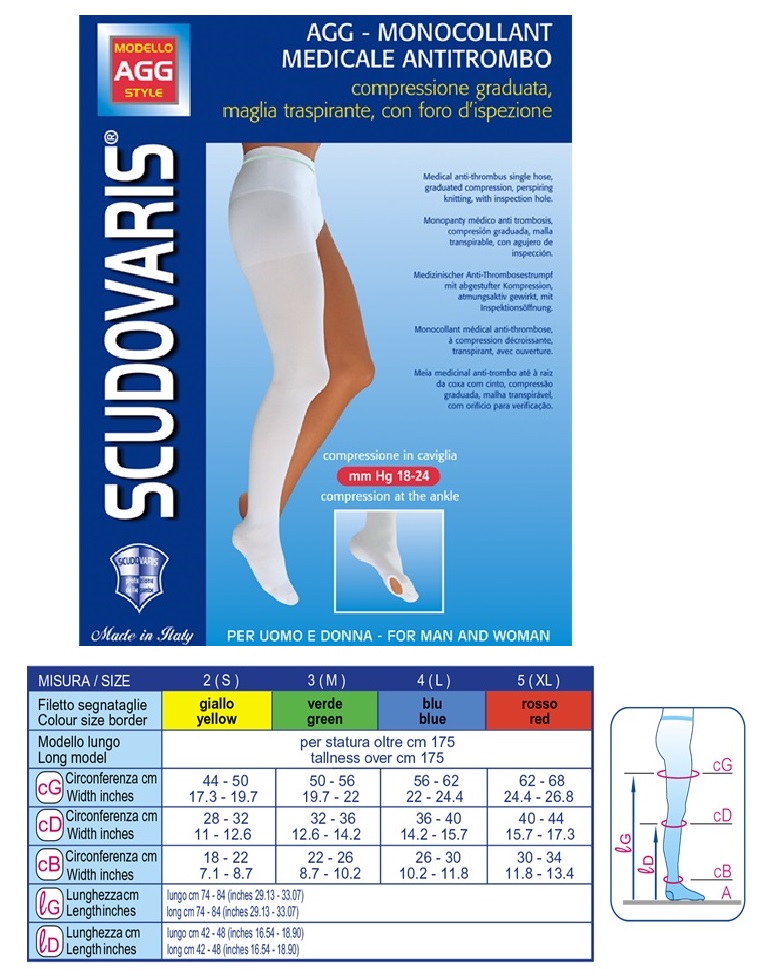 

Monocollant Medicale Antitrombo Scudovaris Sinistro Lungo Taglia 3