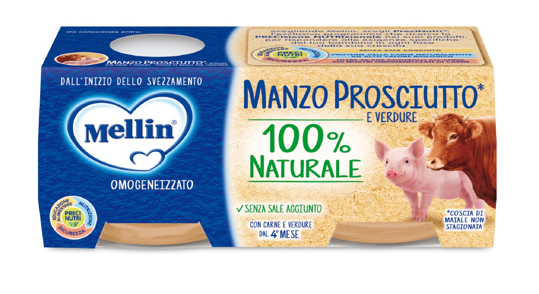 Image of Omogeneizzato Manzo Prosciutto Mellin 2x80g033