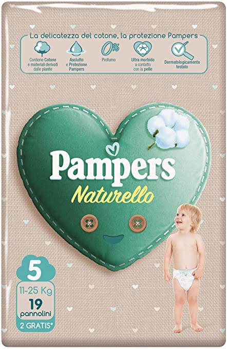 Image of Pampers Naturello Taglia 5 JUNIOR (11-25Kg) 19 Pannolini