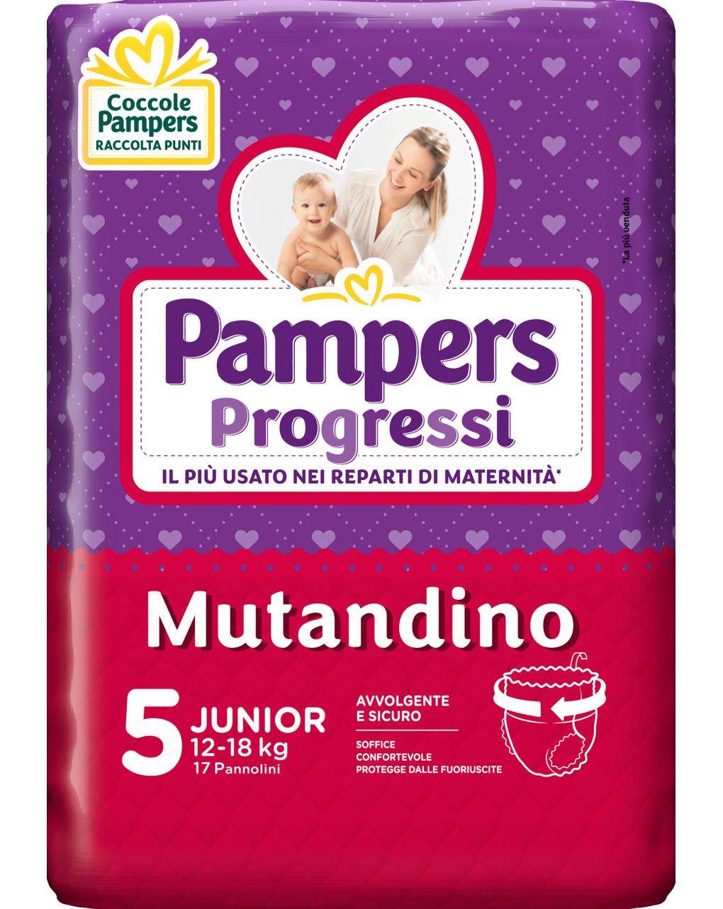 

Pampers Progressi Mutandino Taglia 5 JUNIOR (12-18kg) 17 Pannolini