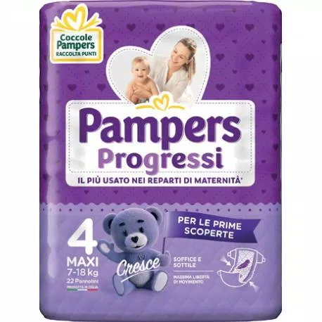 

Pampers Progressi Taglia 4 MAXI (7-18Kg) 22 Pannolini