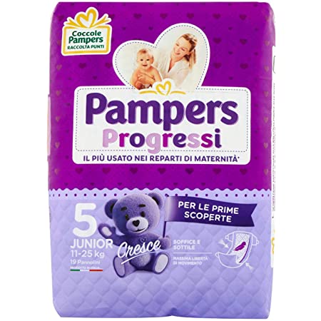 

Pampers Progressi Taglia 5 JUNIOR (11-25Kg) 19 Pannolini