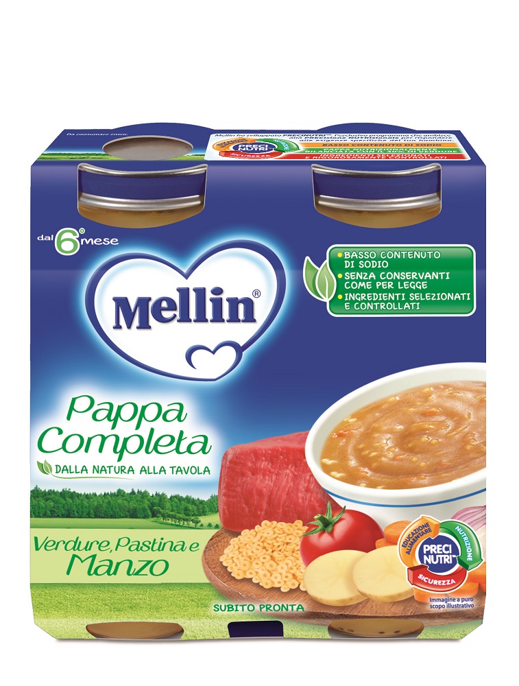 Image of Pappa Completa Verdura Pastina Manzo Mellin 2x250g033