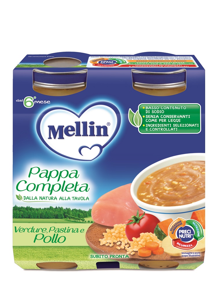 Image of Pappa Completa Verdure Pastina Pollo Mellin 2x250g033