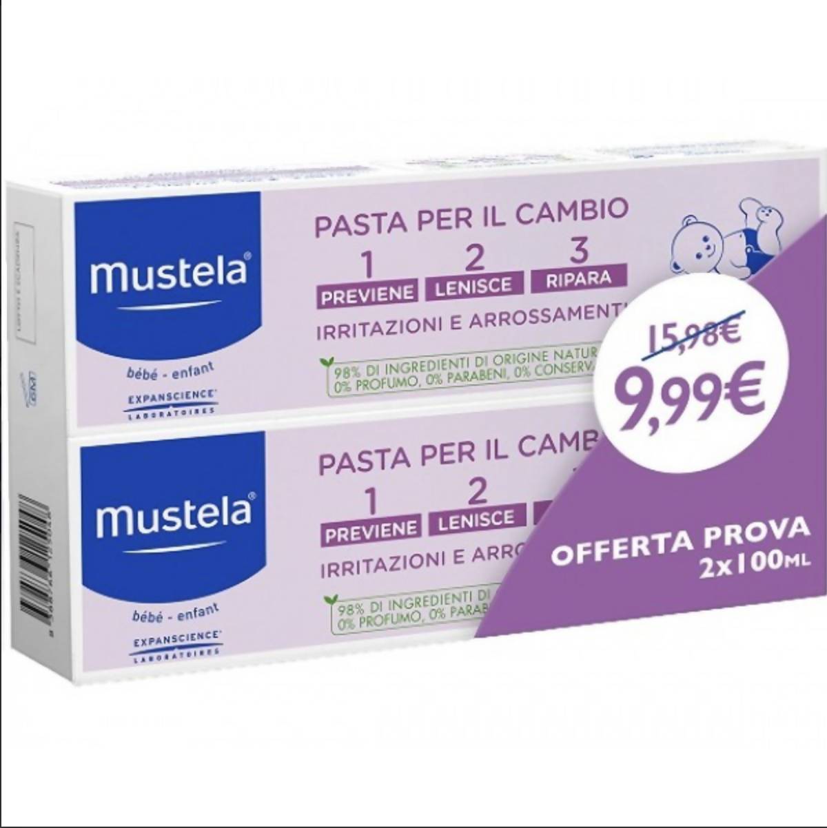 

Pasta per il Cambio Mustela 2x100ml