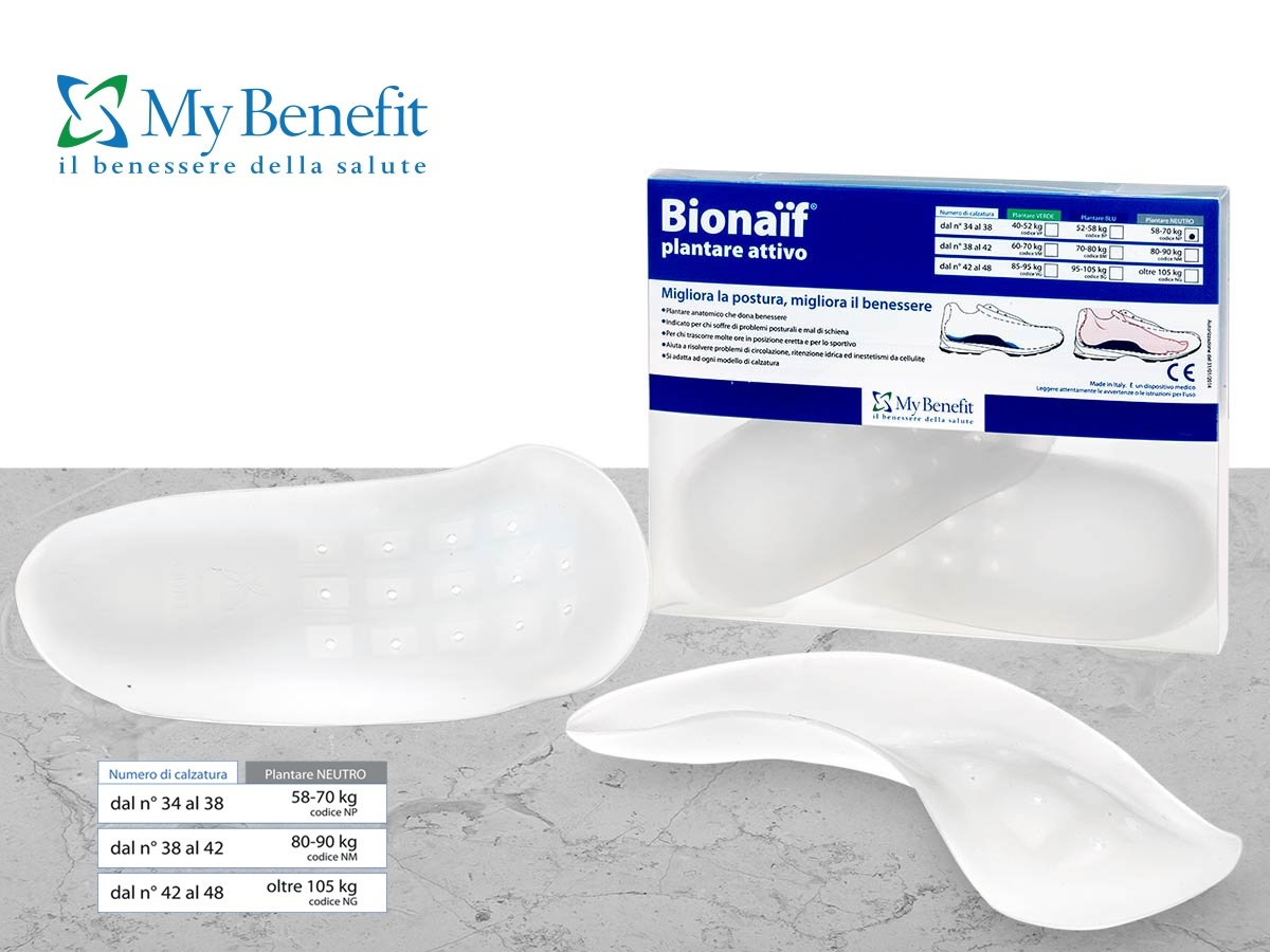 

Bionaif My Benefit Plantare Attivo Colore Neutro Misura Media 2 Plantari