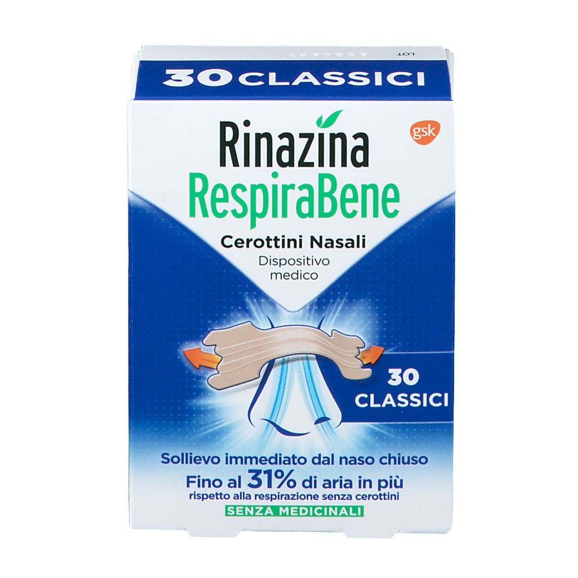 

Respirabene Rinazina 30 Cerottini Nasali Classici S